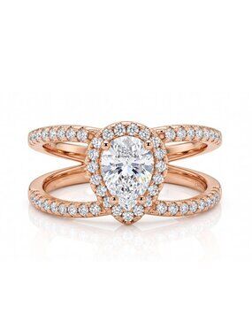 Vintage Style Rose Gold ring, 925 Sterling Silver with 18k Rose Gold Finish